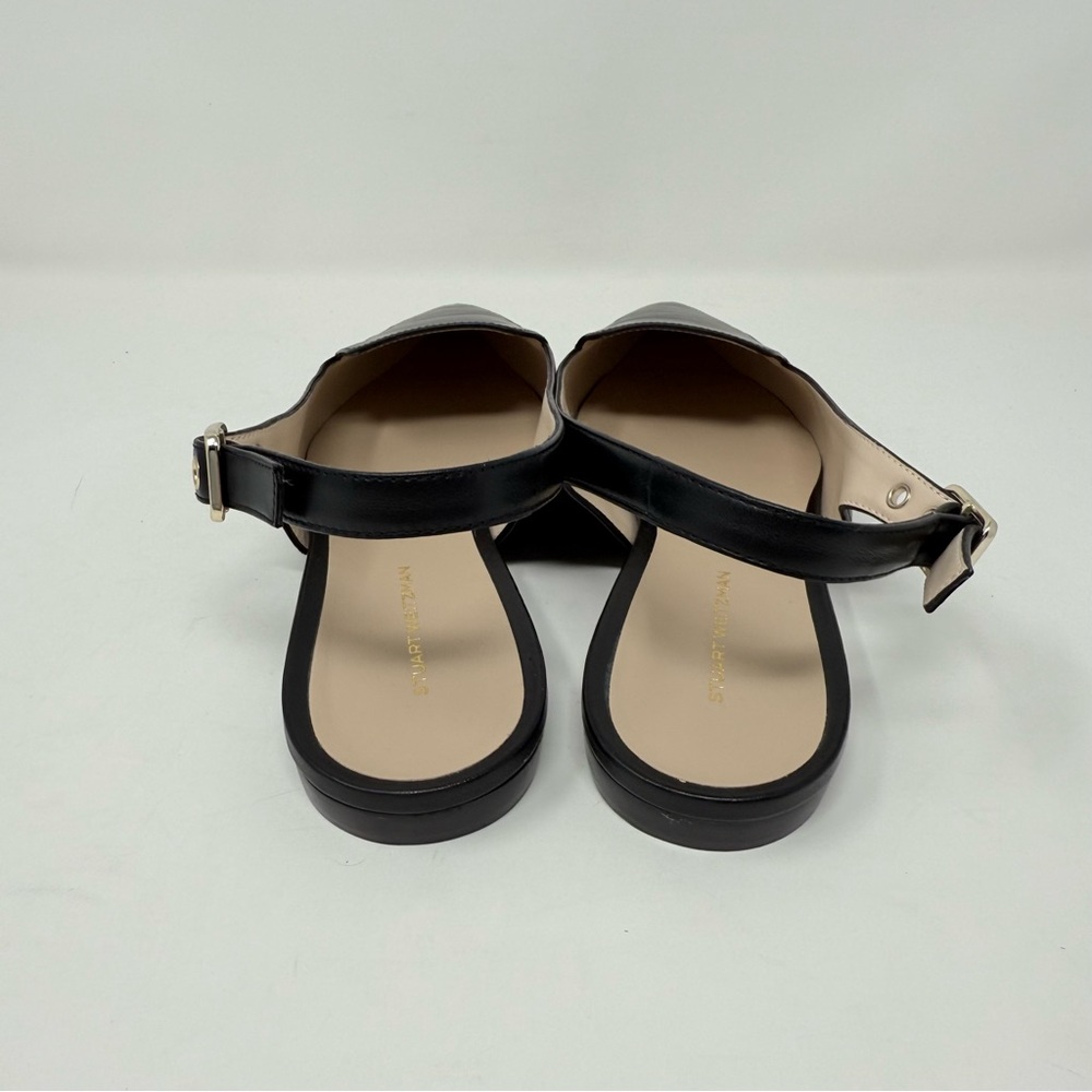 New Stuart Weitzman Ryder Slingback Flat Black Sz 8.5 - Picture 8 of 14